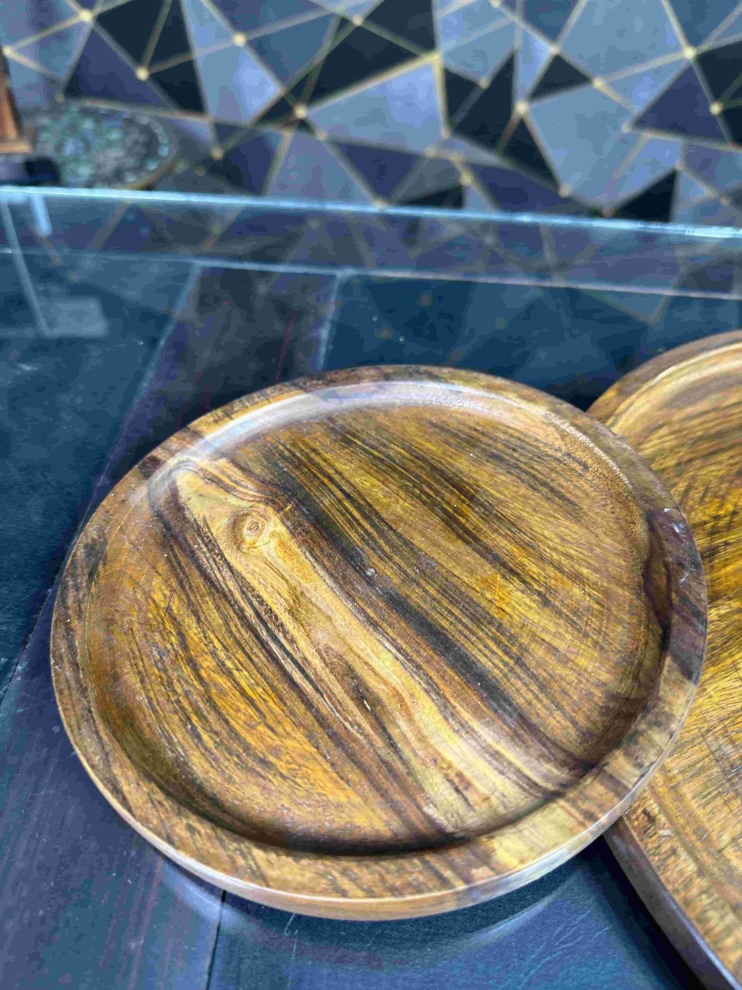 wooden plate set