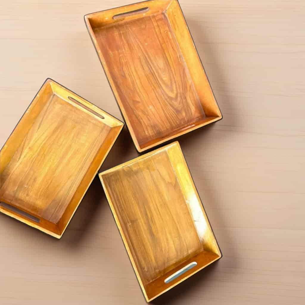 Premium Wooden Tray Set - Set of 3 - wcspk