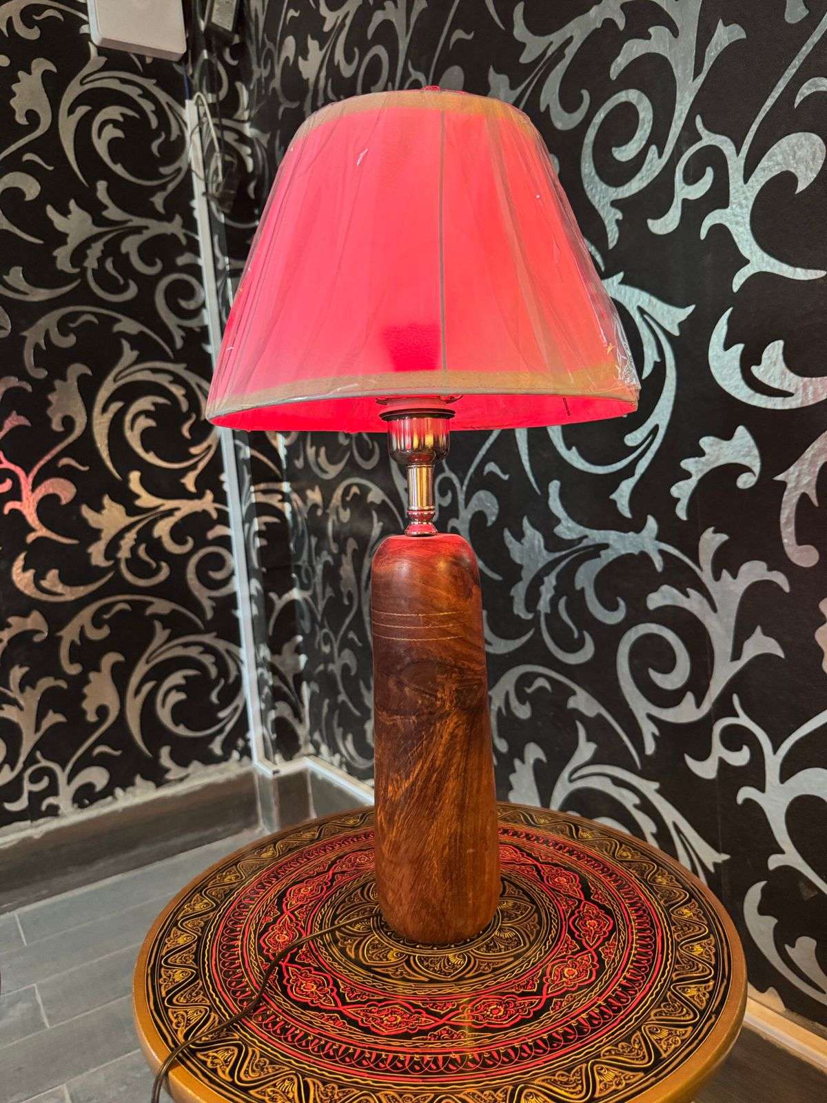 pure wooden lamps pair