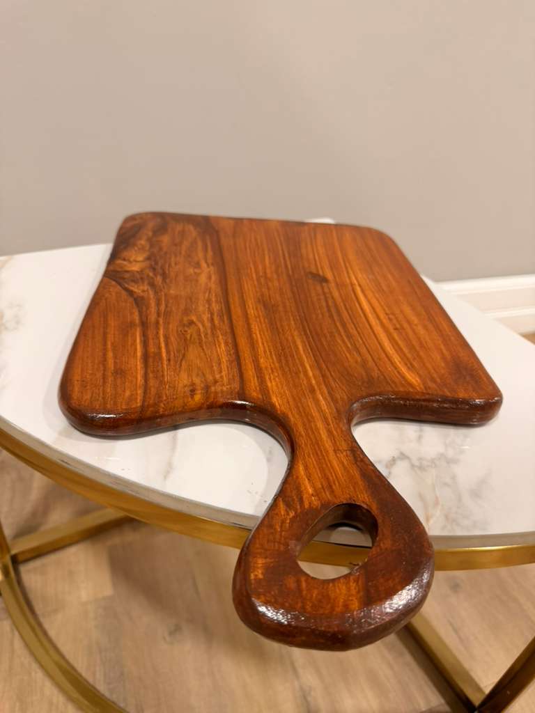 Acacia Wood Cutting Board with Handle – Premium Solid Wooden Chopping Board for Kitchen, Serving, Cheese & Charcuterie Board, Durable Natural Wood Design