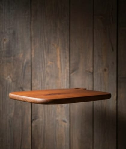 Acacia Wood Serving Board with Handle – Solid Wooden Cutting & Chopping Board for Kitchen, Cheese, Bread & Charcuterie, Natural Durable Wood Design