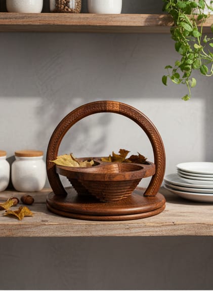 Elegant Wooden Dry Fruit Basket