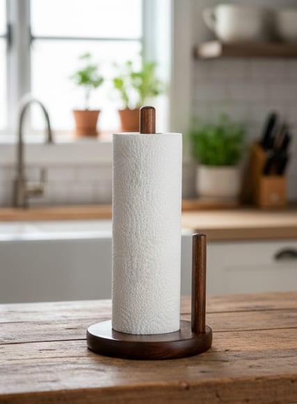 Elegant Wooden Tissue Roll Stand Premium Handcrafted Décor