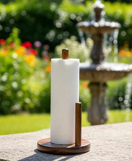 Elegant Wooden Tissue Roll Stand Premium Handcrafted Décor