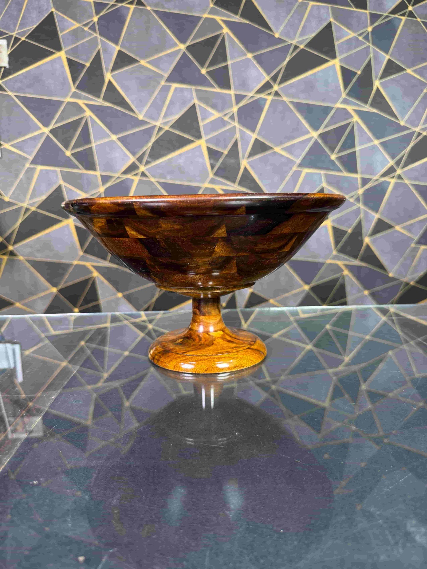 wooden bowl with stand - wcspk