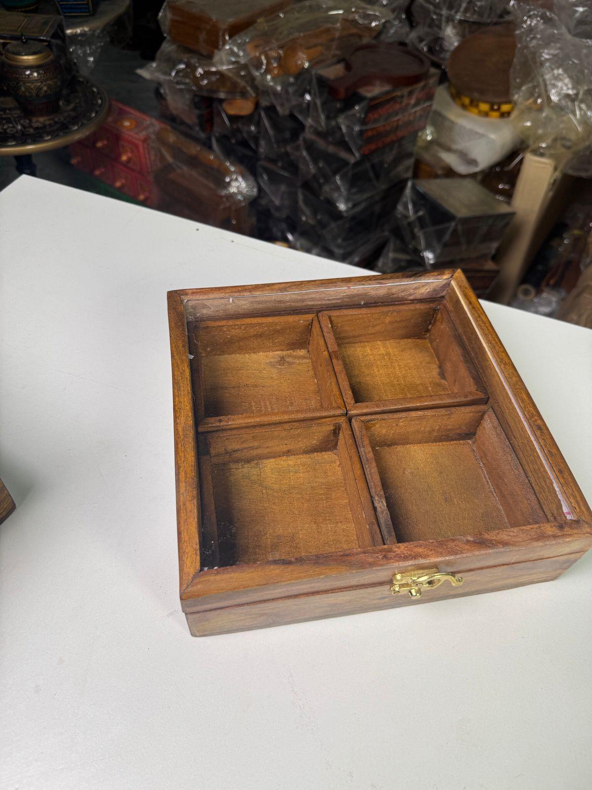Elegant wooden box for serving dry fruits

