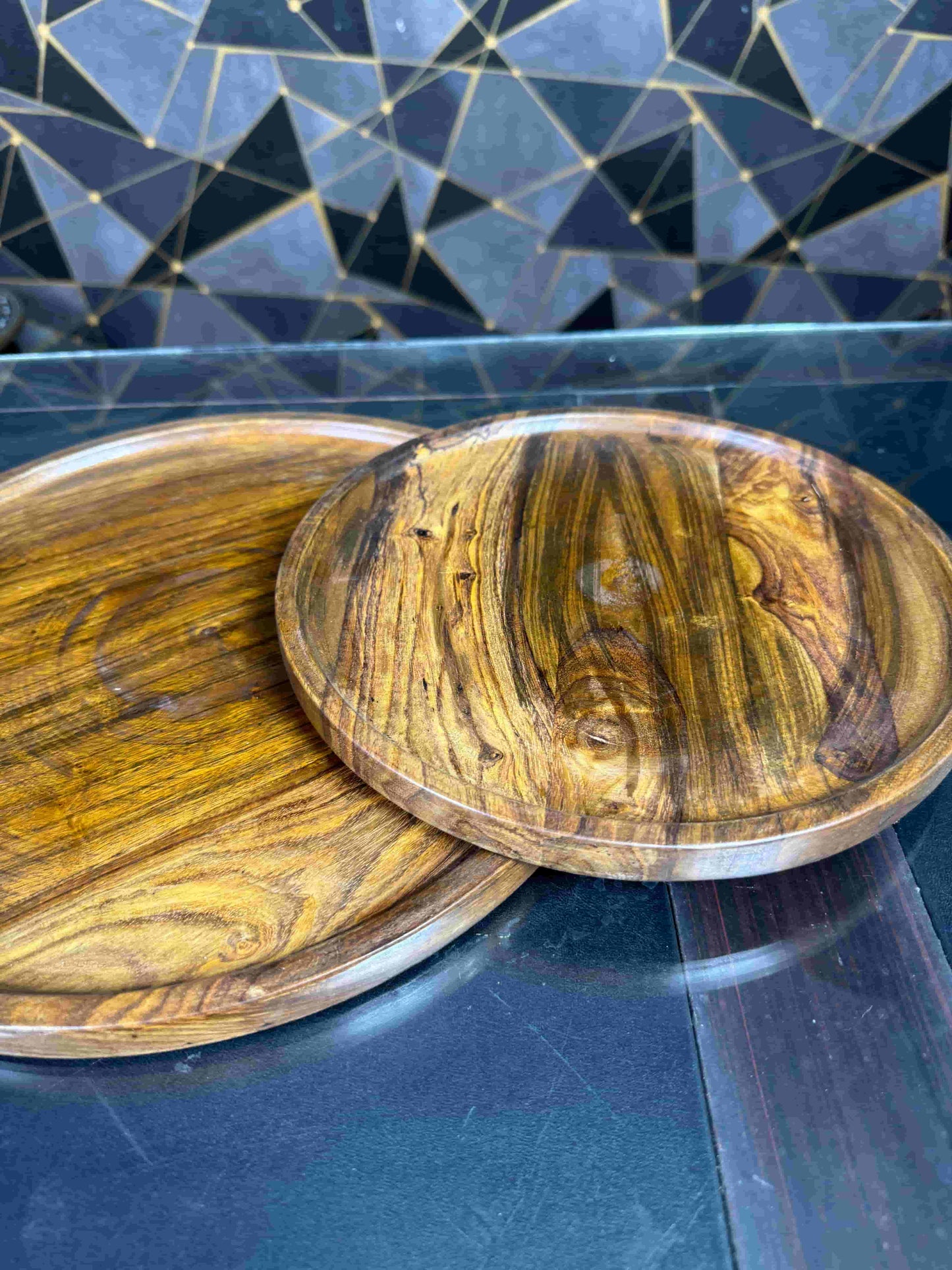 wooden plate set
